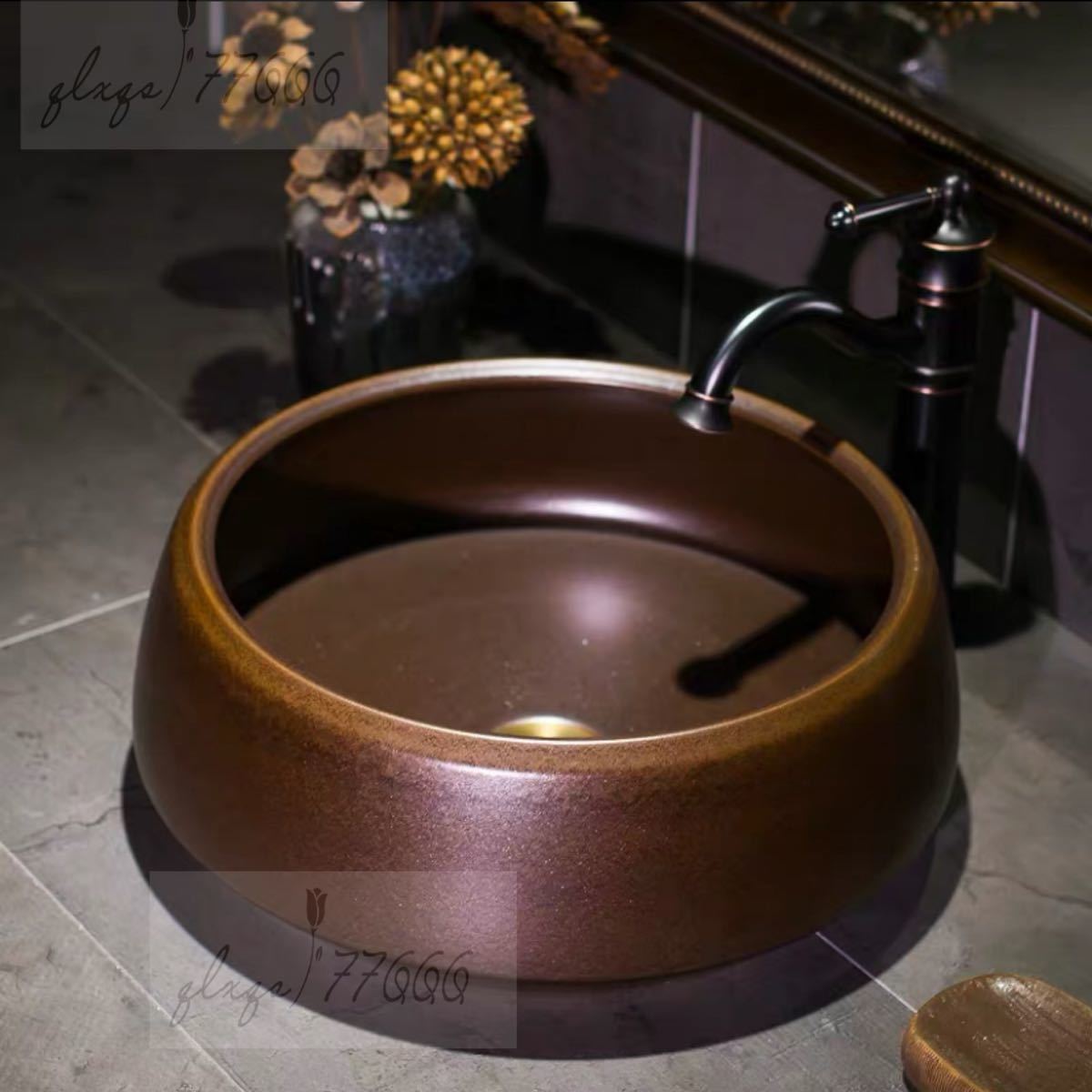 高級洗面台 洗面ボウルセット ．洗面ボール 陶器 手水鉢 手洗器 手洗い鉢 洗面器 蛇口 排水金具付き｜SSG SHOP