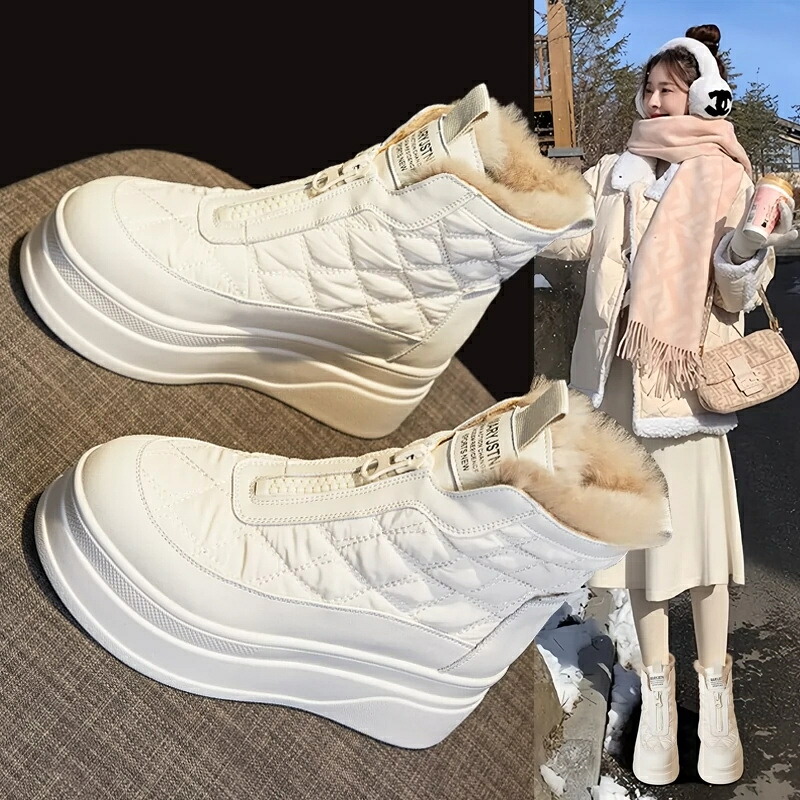 厚底靴 シューズ 靴 調教師 スニーカー 真っ白い靴 真っ白い 裏起毛 通気メッシュ 2024年 春 秋 新作 多役立つこと 厚底 はたご屋踵 運動競技 心地好い シューズ 通い 通学 室外 出かける レディース 成人女性 6糎 ラウンドトゥ 白いこと パンプス 秋 冬 春 上滑り打ちきり 運動すること靴 一般受け