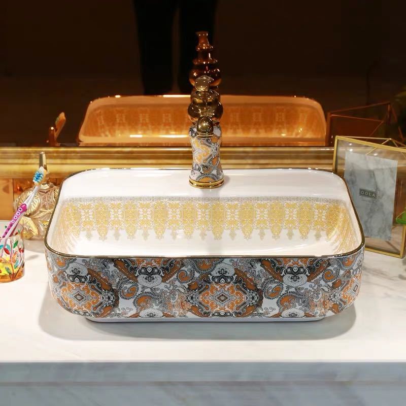 洗面ボウルセット 洗面ボール 陶器 手水鉢 手洗器 手洗い鉢 洗面器．