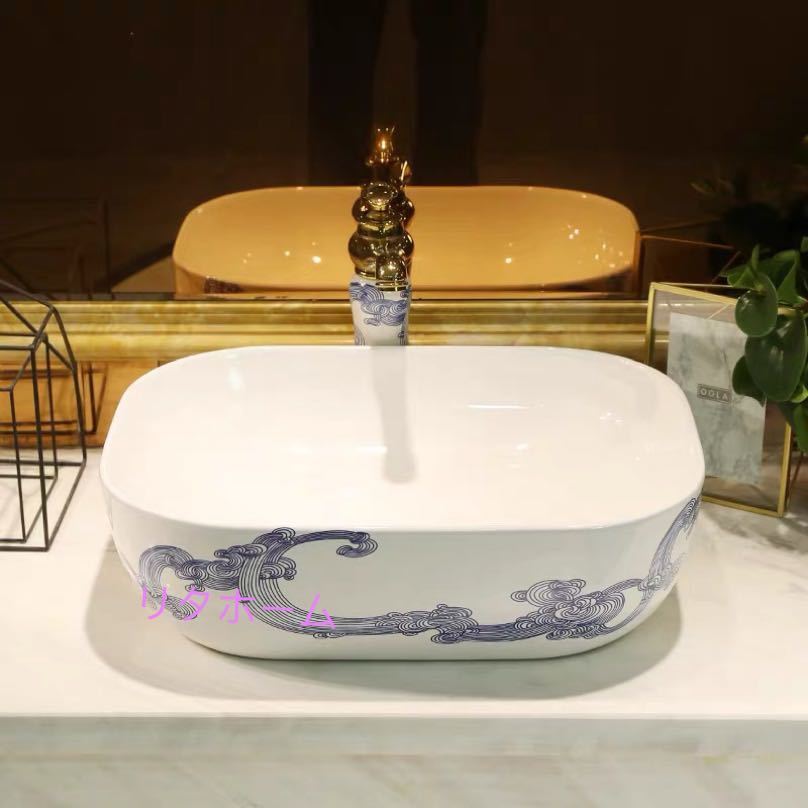 高級洗面台 洗面ボウルセット .洗面ボール 陶器 手水鉢 手洗器 手洗い鉢 洗面器 蛇口付き