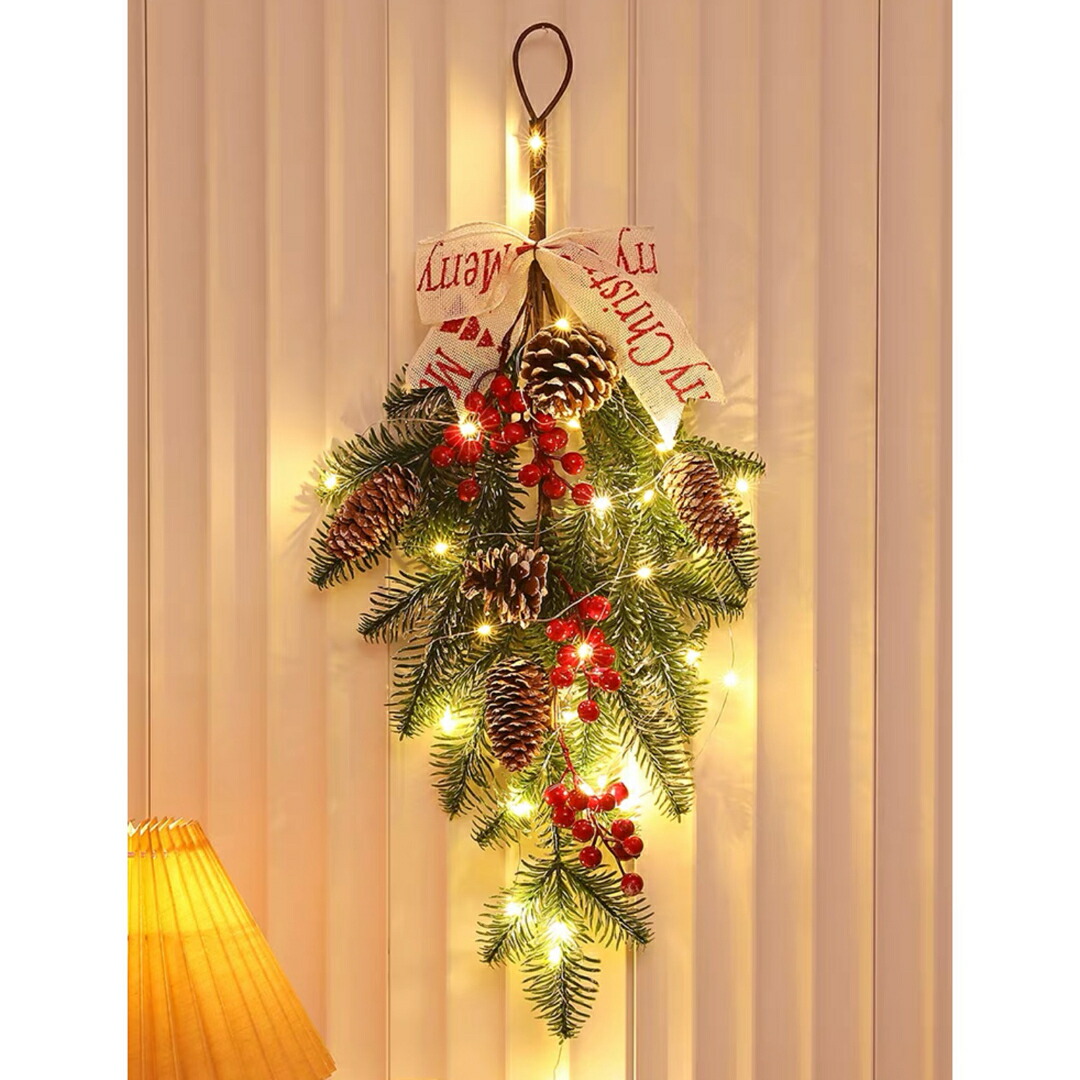 クリスマスリース クリスマススワッグ　 壁飾り 人工造花 デラックスリース