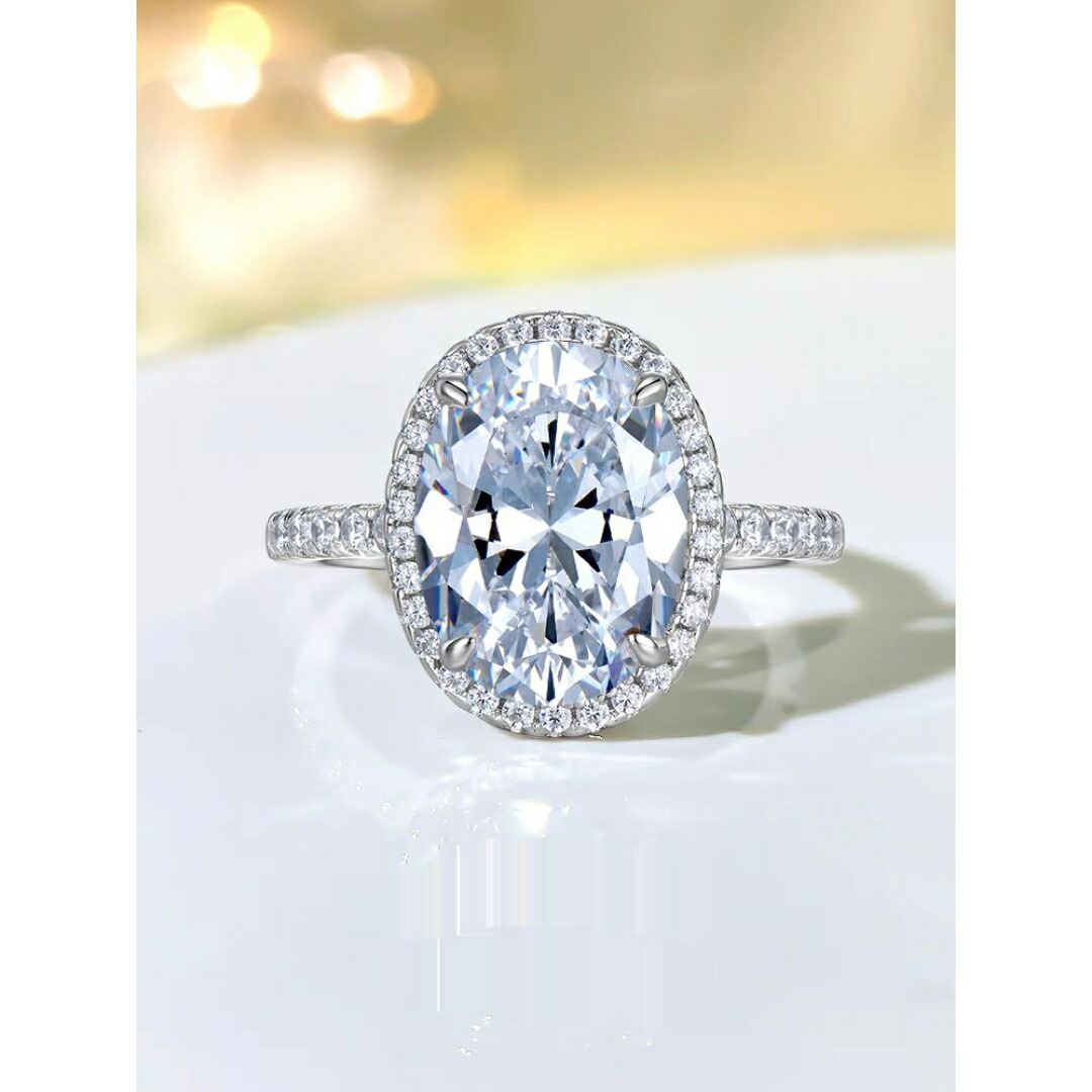 ホワイトゴールド 婚約指輪　リング　人工ダイヤ キラキラ 18,640円