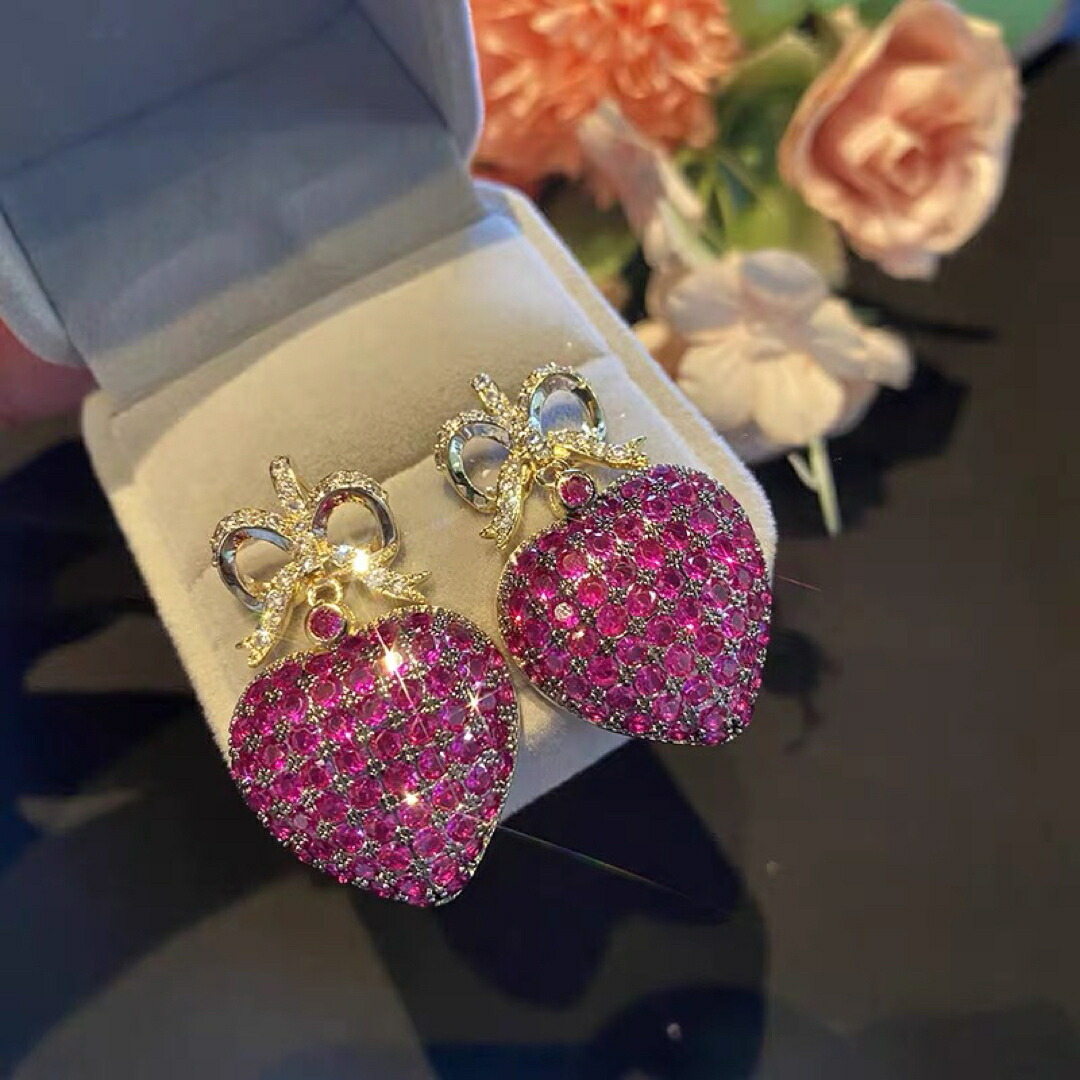 ダイヤピアス アクセサリー 華やかラインストーン キラキラ高級感