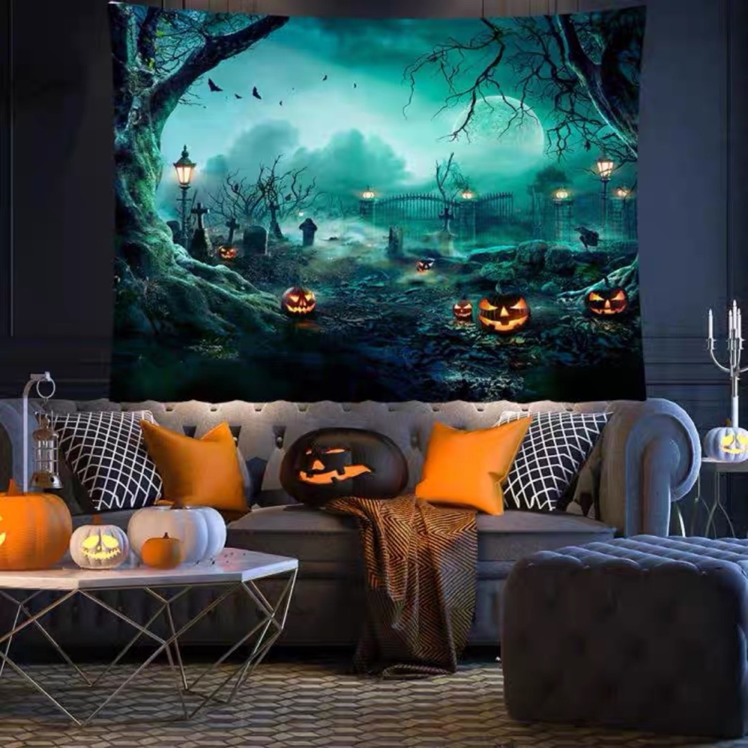 タペストリー ハロウィン カボチャ布ポスター 壁面装飾 壁掛け飾り 窓 背景布