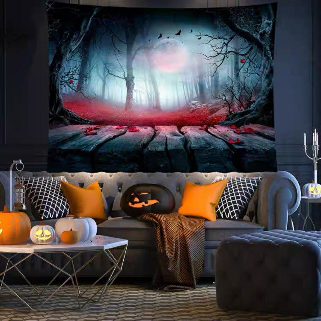 タペストリー ハロウィン カボチャ布ポスター 壁面装飾 壁掛け飾り 窓 背景布