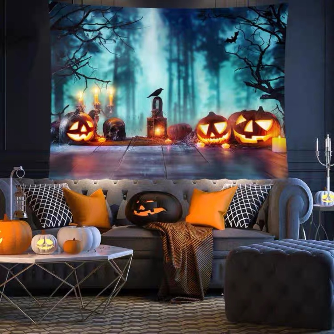 タペストリー ハロウィン カボチャ布ポスター 壁面装飾 壁掛け飾り 窓 背景布