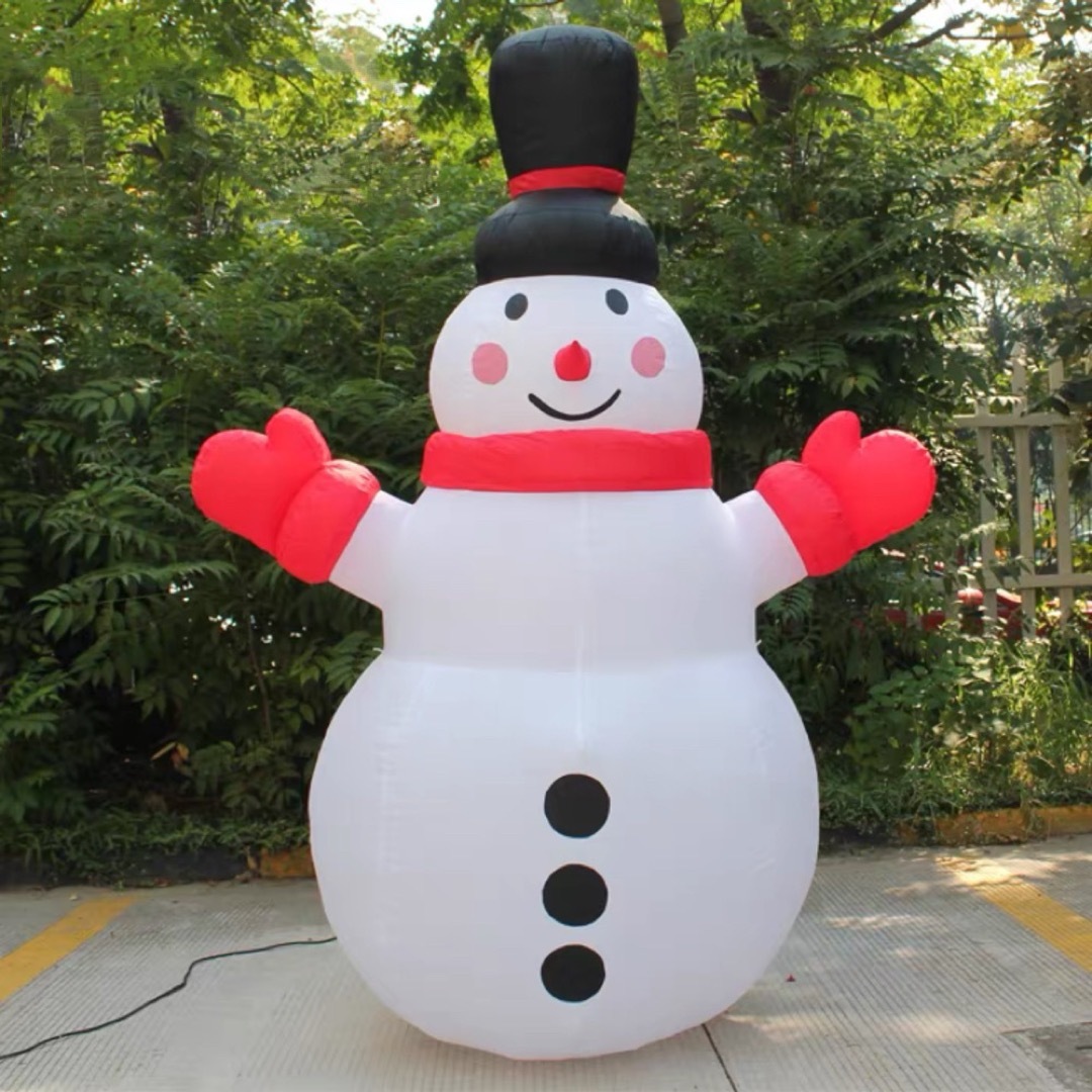 クリスマス飾りつけ 雪達磨 インフレータブル 膨らます 庭 露天かざり付ける