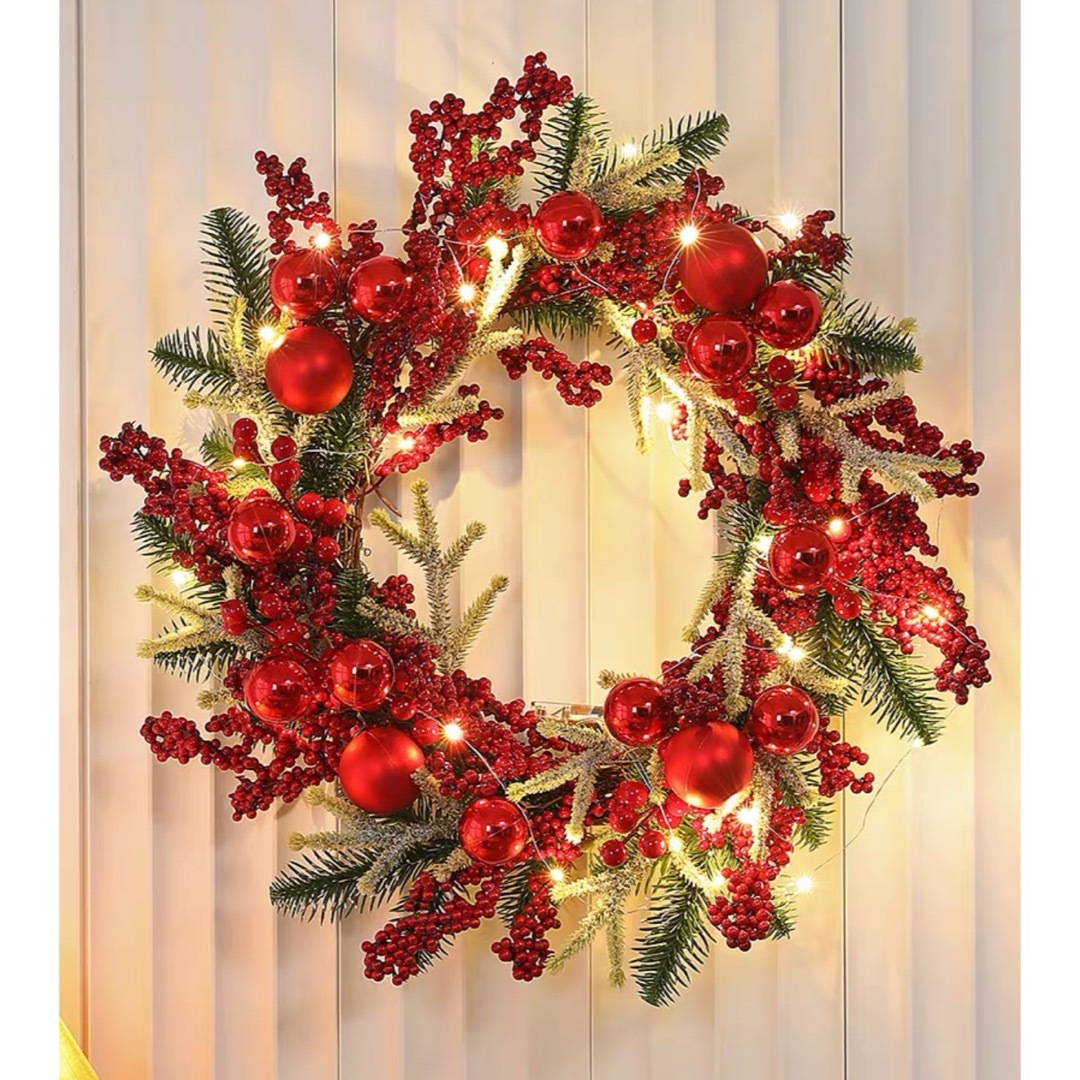 クリスマス借り受ける クリスマス花の冠 部屋の入り口借り受ける 壁飾りつけ 人工造花 晴れ晴れしい借り受ける
