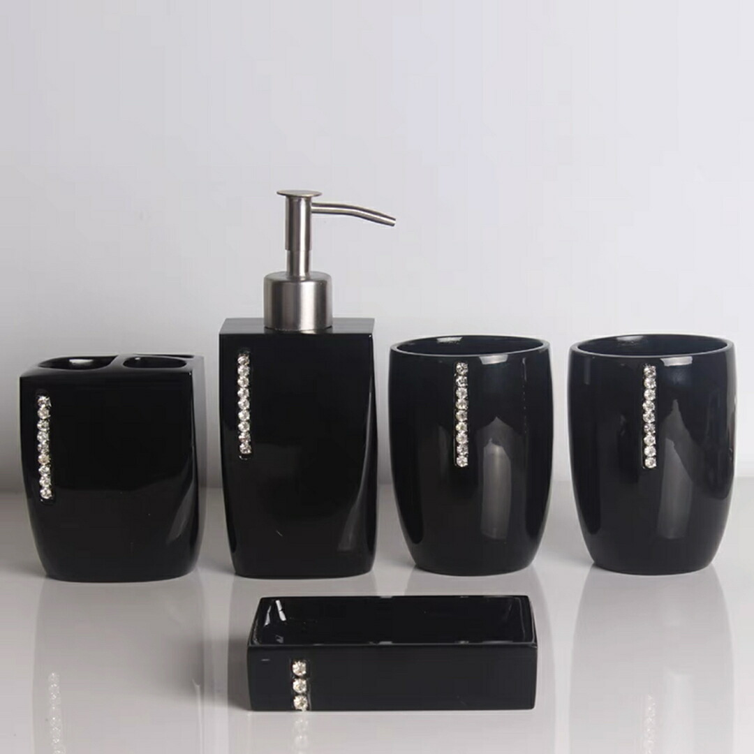高級サニタリー5点セットディスペンサー 歯ブラシスタンド .洗面所用品|SSG SHOP