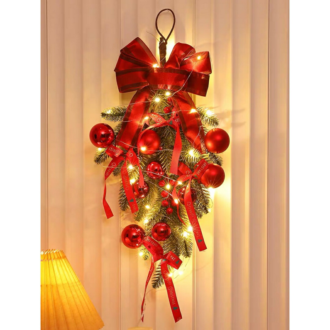 クリスマスリース クリスマススワッグ　 壁飾り 人工造花 デラックスリース