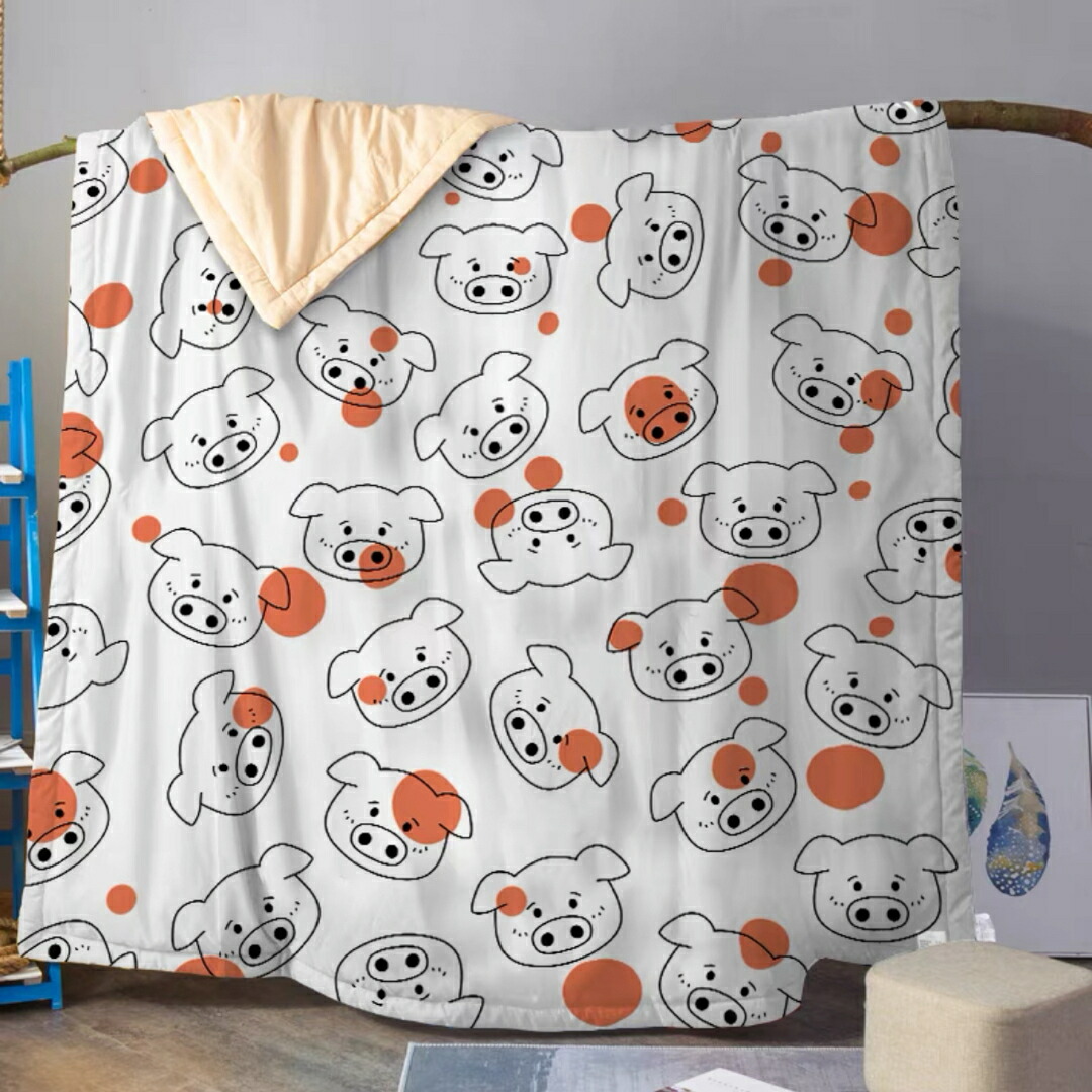 可愛い 毛布 ブランケット ひざ掛け 夏かけ布団150x200 豚 pig｜SSG SHOP