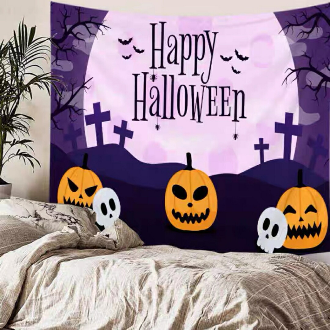 タペストリー ハロウィン カボチャ布ポスター 壁面装飾 壁掛け飾り 窓 背景布