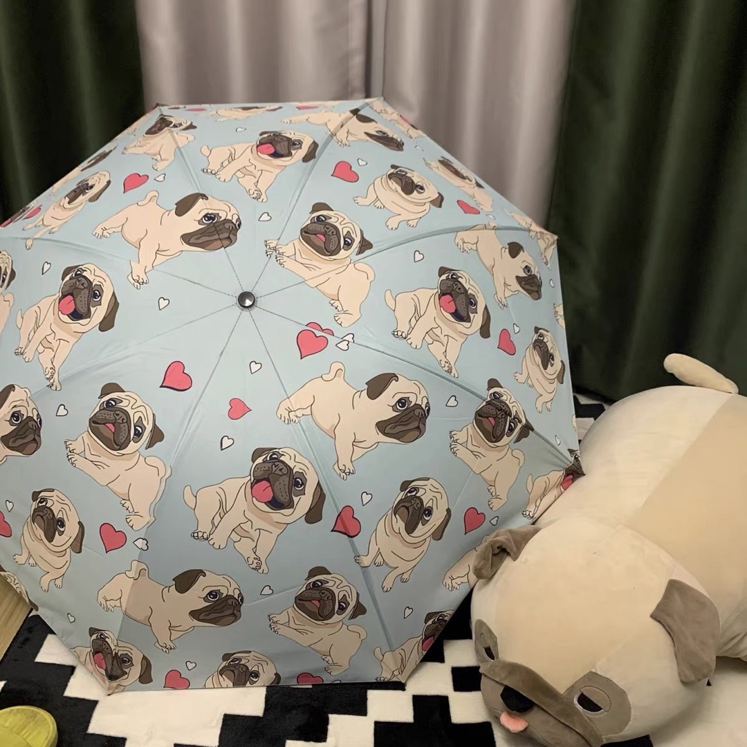 男女兼用 雨傘 かわいい おしゃれ 梅雨 パグ雑貨 犬柄 いぬ PUG|SSG SHOP