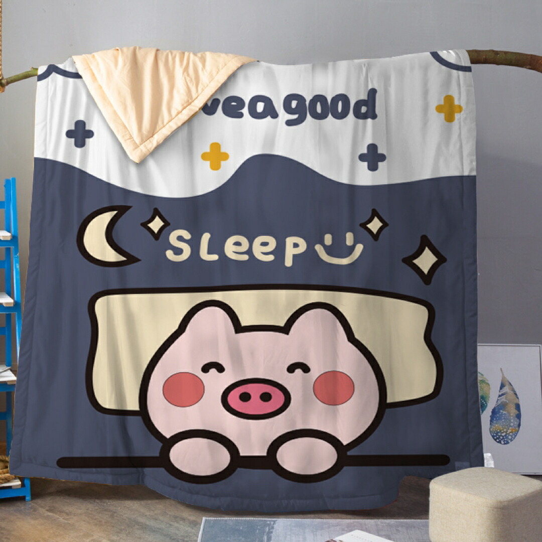 可愛い 毛布 ブランケット ひざ掛け 夏かけ布団150x200 豚 pig ブタ｜SSG SHOP