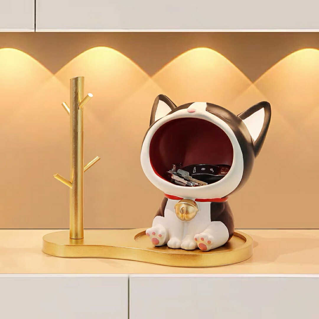 楽天市場】A037521猫 置物 小物入れ ネコ動物 収納ボックス キーケース