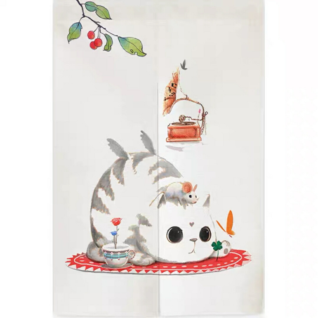 ロング 暖簾 85&times;150 間仕切り 洋風 輸入雑貨 猫柄｜SSG SHOP