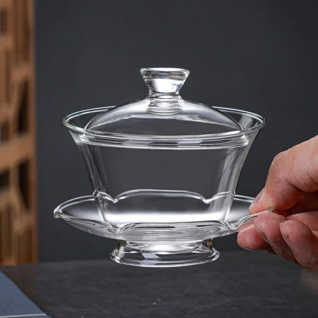 蓋碗 茶杯仕かける 耐熱瑠璃製の中国茶器 1客 コーヒー・お茶用品-茶道具・湯呑・急須