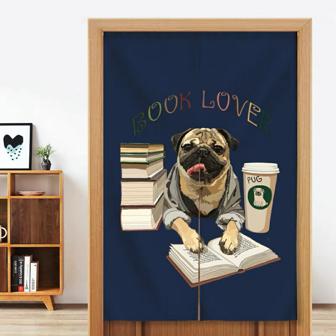 パグ ロング 暖簾PUG犬柄 イヌ 間仕切り 洋風 おしゃれ パグ雑貨｜SSG SHOP