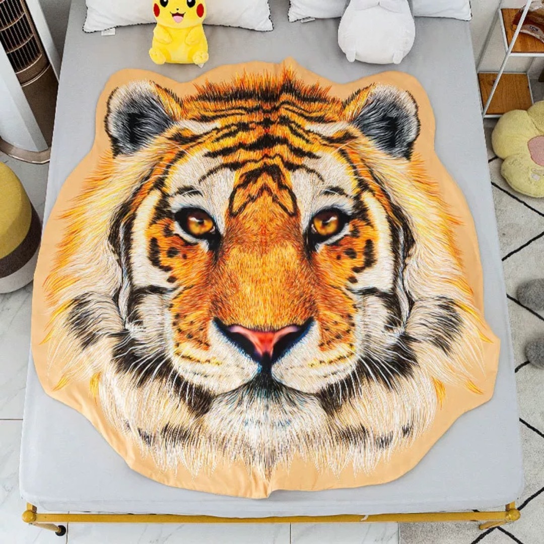 虎トラ雑貨　可愛い 毛布 ブランケット ひざ掛け かけ布団110x150 cm｜SSG SHOP