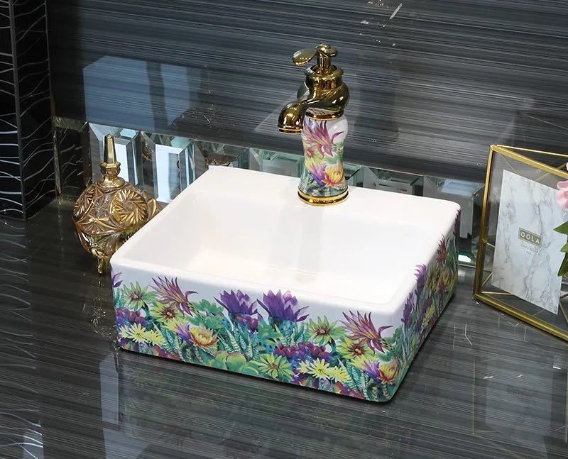 洗面ボウルセット 洗面ボール 陶器 手水鉢 手洗器 手洗い鉢 洗面器．