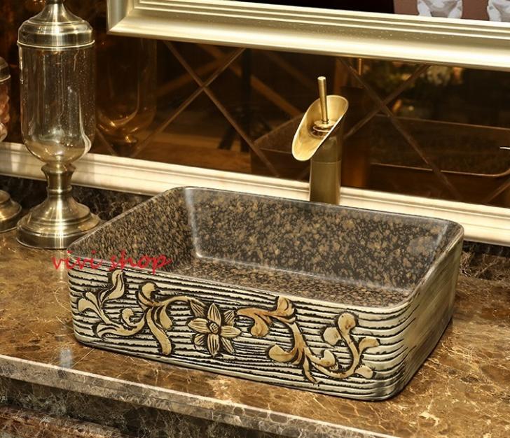 0121F188豪華洗面ボウルセット陶器洗面台 トイレ 手水鉢 手洗器 手洗い鉢 洗面器　蛇口 排水金具付き｜SSG SHOP 56,080円