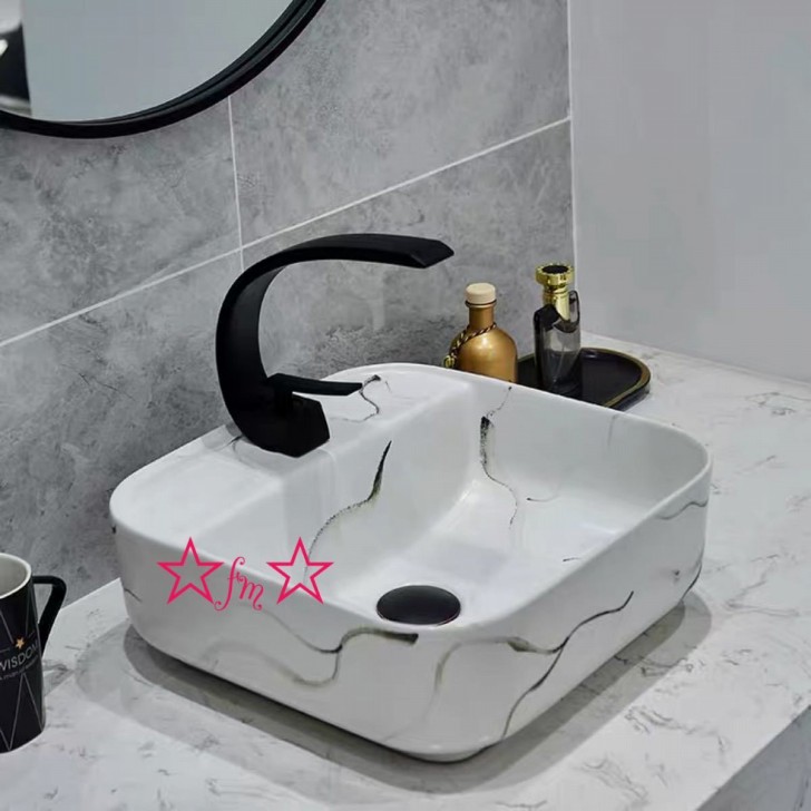 高級洗面台 洗面ボウルセット ．洗面ボール 陶器 手水鉢 ．手洗器 手洗い鉢 洗面器 蛇口 排水金具付き