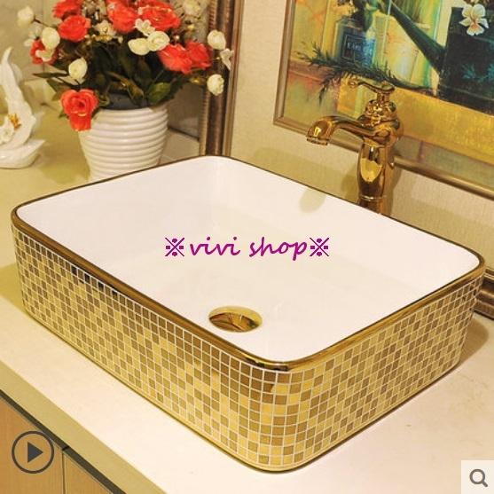 1220F144豪華洗面ボウルセット陶器洗面台 トイレ 手水鉢 手洗器 手洗い鉢 洗面器 蛇口 排水金具付き|SSG SHOP