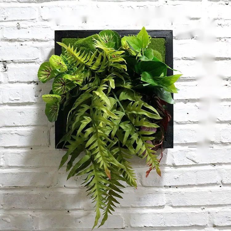 壁飾り 人工観葉植物 壁掛けインテリア ディスプレイ 壁掛けミックスグリーン 造花 壁掛け|SSG SHOP