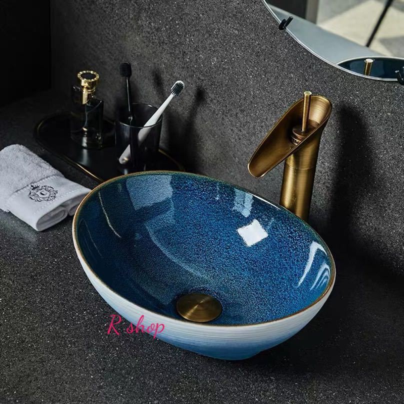 楽天市場】A011171置き型洗面ボウルセット ．手洗い器 デザイン 陶磁器