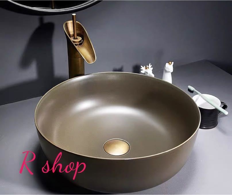 高級置き型洗面ボウルセット ．手洗い器 デザイン 陶磁器 手洗い鉢 洗面台 蛇口 排水ホース付き｜SSG SHOP