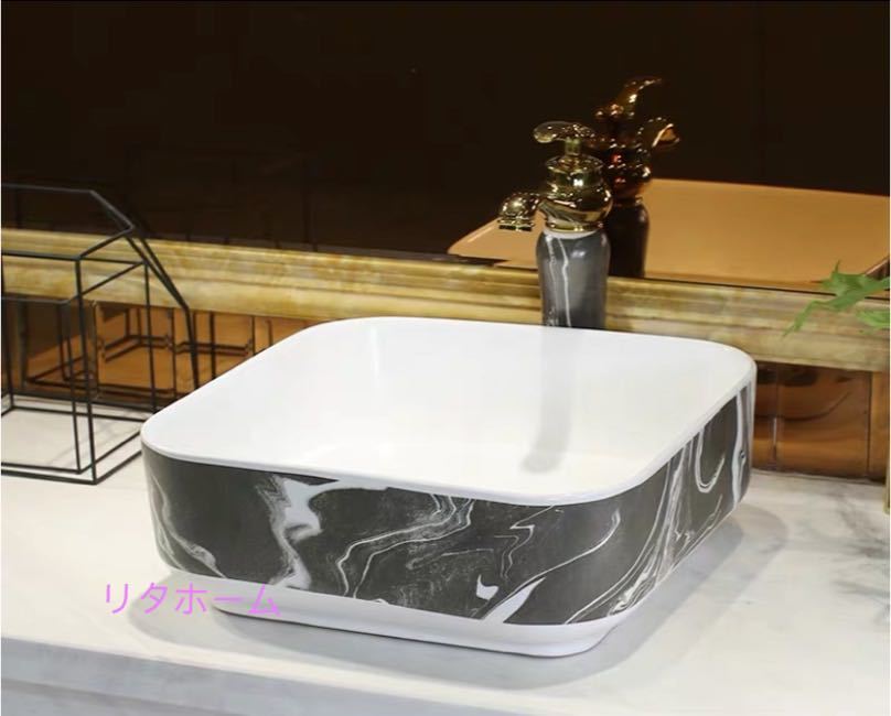 高級洗面台 洗面ボウルセット. 洗面ボール 陶器 手水鉢 手洗器 手洗い鉢 洗面器 蛇口付き