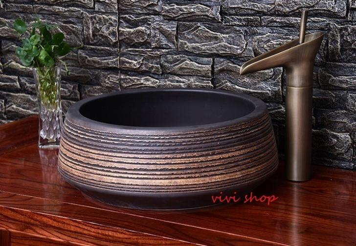 豪華洗面ボウルセット陶器洗面台 トイレ 手水鉢 手洗器 手洗い鉢 洗面器　蛇口 排水金具付き｜SSG SHOP