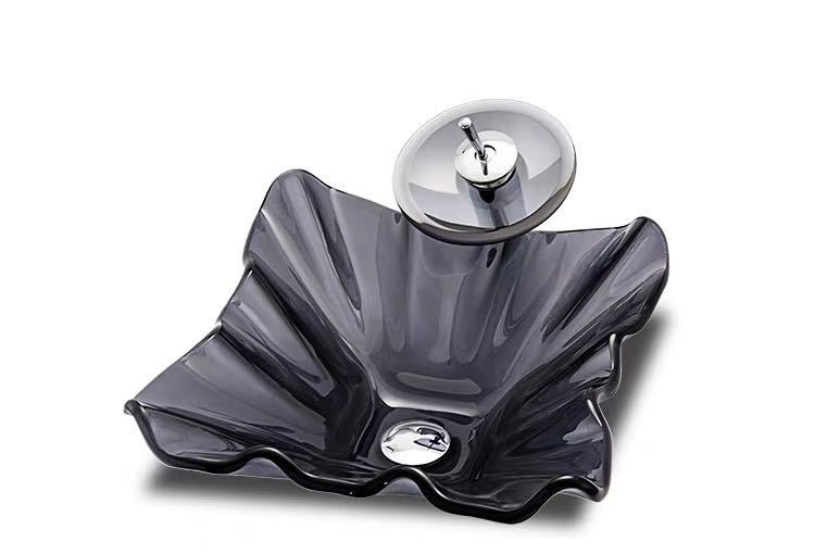 高級洗面ボウルセット 洗面ボール 手水鉢 手洗器 手洗い鉢 洗面器 蛇口 排水金具付き 鋼化ガラス 洗面台