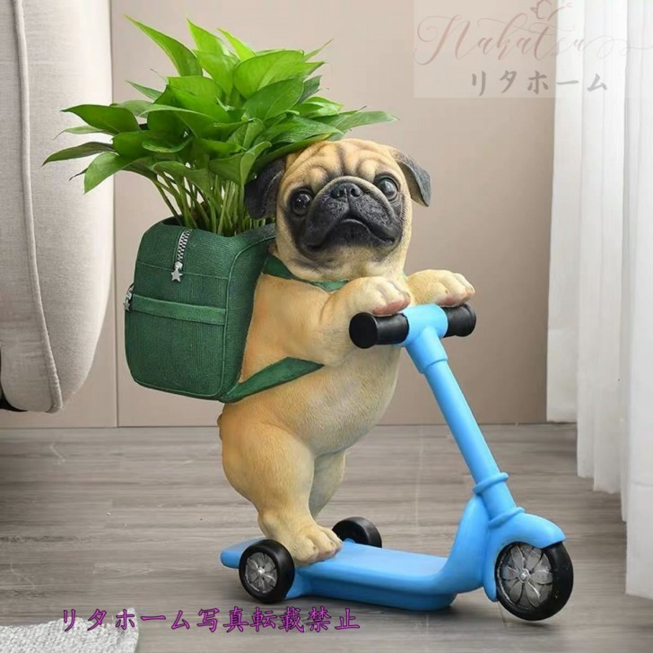 新品 収納 置物 植木鉢 盆栽工芸品 パグ犬雑貨 室内飾り|SSG SHOP