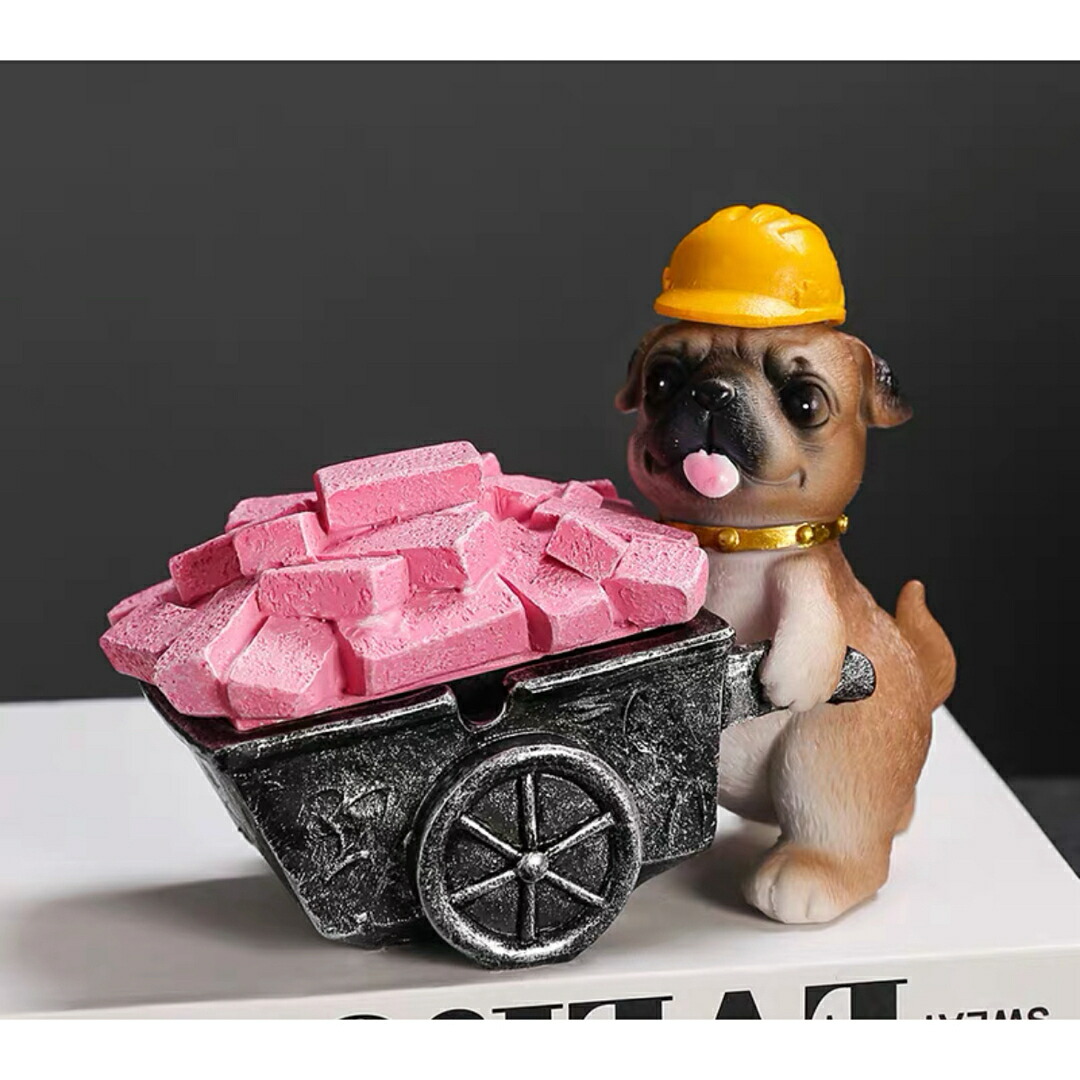パグ 置物 小物入れドッグ 犬 収納ボックス 卓上収納 雑貨収納 かご 灰皿