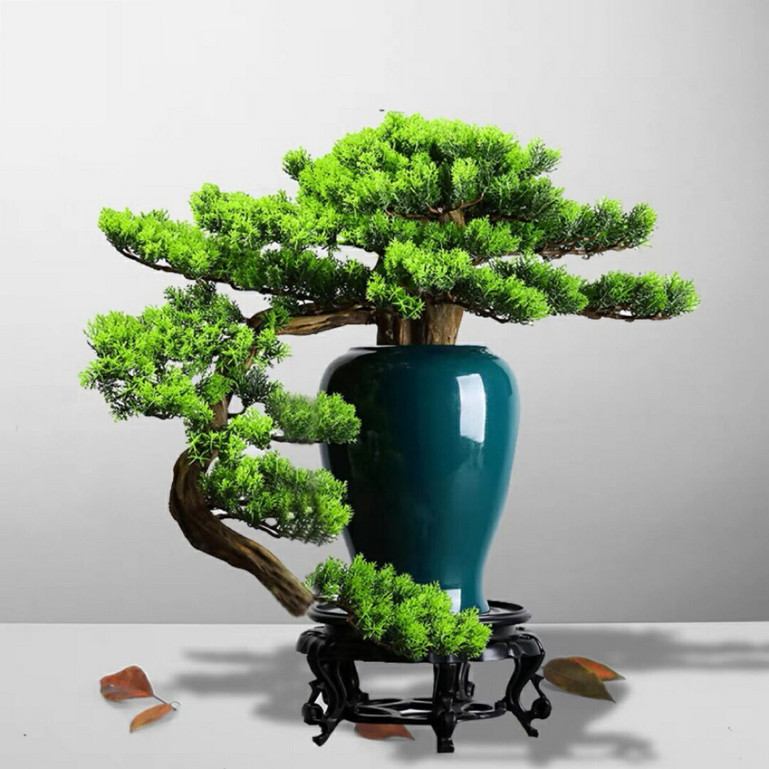 高級模造迎客松盆栽 置物 禅意迎客松盆栽装飾品人工観葉植物