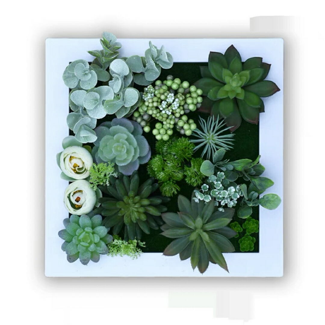 壁飾り 人工観葉植物 壁掛けインテリア ディスプレイ 壁掛けミックスグリーン造花