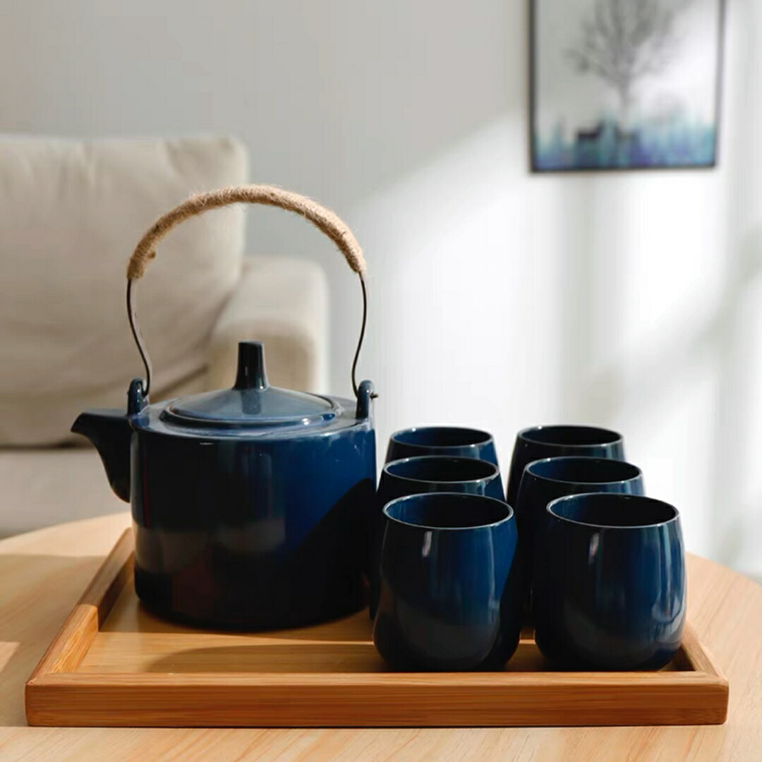 6客茶器揃 湯呑 急須ポット ．茶器セット ティーセット トレー付き｜SSG SHOP