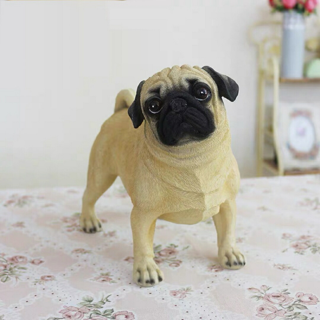 ガーデンオーナメント パグ 犬飾りつけ パグ犬 飾りつけ部屋の入り口 庭 庭園オブジェ