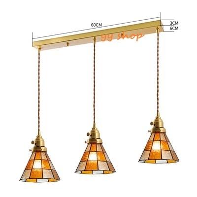 0820L3-10ステンドグラス．ペンダントライト豪華天井照明ステンドグラスランプ ガラス工芸品 3灯 電源直結タイプ
