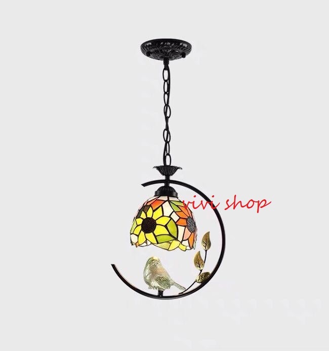 ステンドグラス．ペンダントライト豪華天井照明ステンドグラスランプ ガラス工芸品． 電源直結タイプ｜SSG SHOP