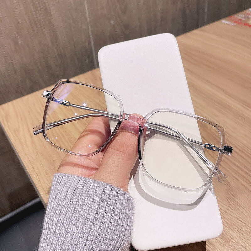 大枠フラットミラー研磨コーヒー色眼鏡学生のブルーライト防止眼鏡