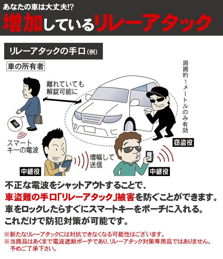 楽天市場 リレーアタック 電波遮断 2個セット ポーチ 盗難防止 カラビナ付き スマホ 電波遮断ポーチ キーレス セーフティ スマートキー 遮断 ポーチ 電波 電波干渉 阻止 車 カルム 楽天市場店