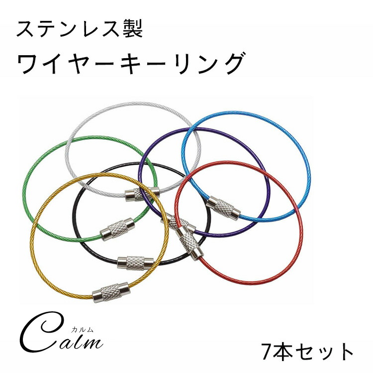 楽天市場】【動画あり】 ワイヤーキーリング 7本セット キーチェーン