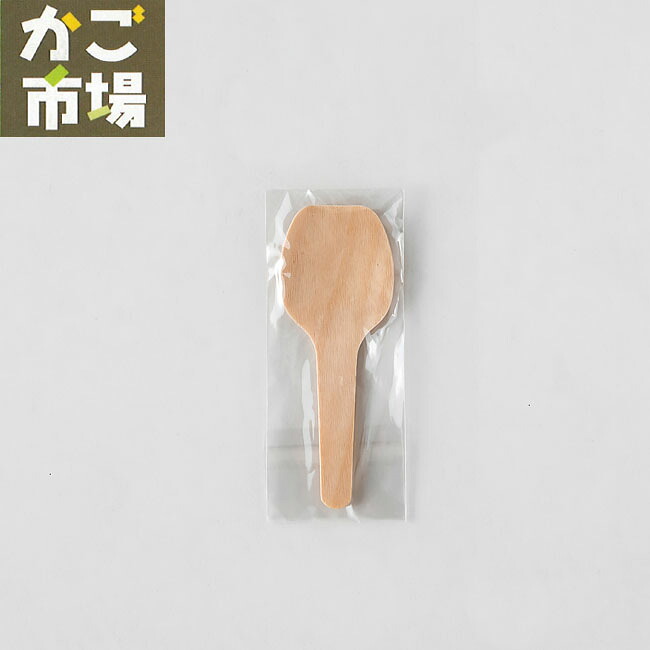 【10,000本】木製スプーン 60 個包装 使い捨て スプーン テイクアウト 透明単袋 カトラリー 業務用 キッチン用品 厨房用品 #10064000
