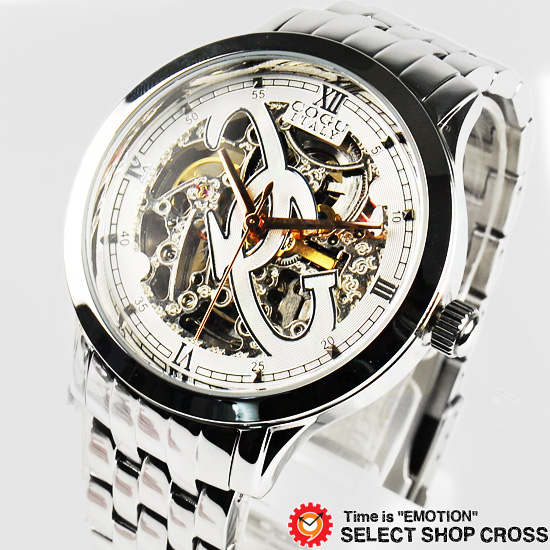 【楽天市場】コグ COGU 両面スケルトン オートマチック 3001M WH ホワイト 白 自動巻き メンズ 腕時計【男性用腕時計 リスト