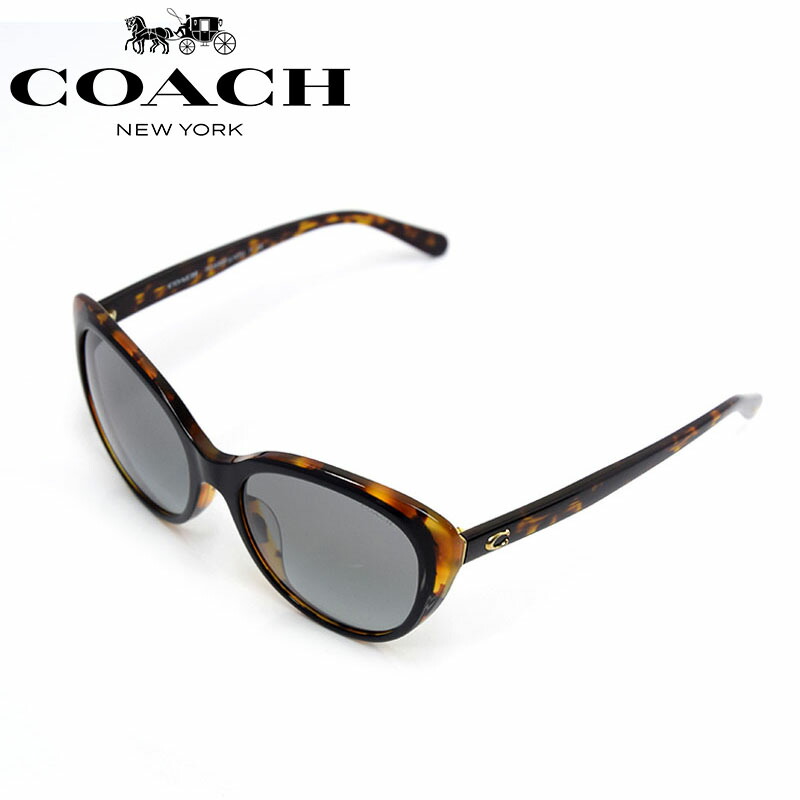 コーチ COACH 正規品 サングラス アジアンフィット フォックス型 UVカット レディース ブラック トータス ライトグレー HC8260F 544611 55 ブランド おしゃれ