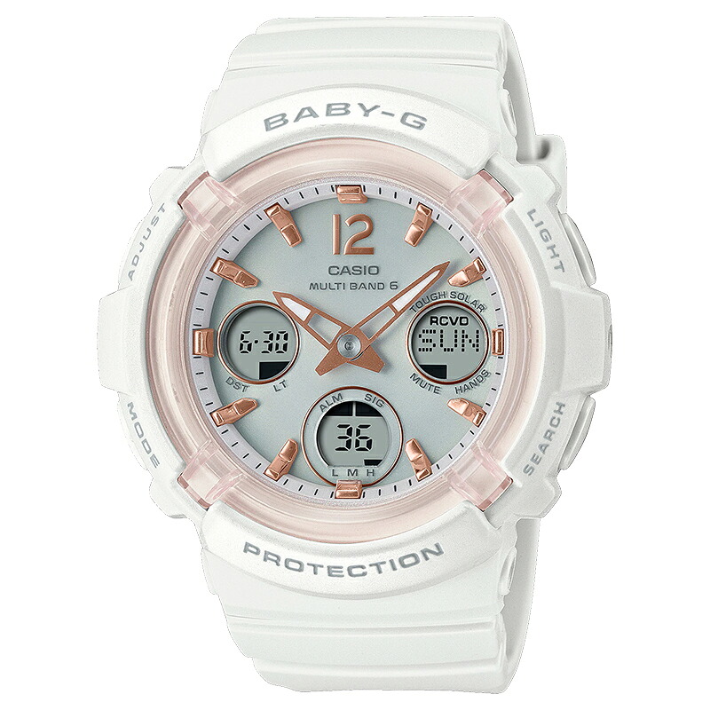 カシオ CASIO 国内正規品 BABY-G ベビーG 電波 ソーラー 電波時計 レディース 腕時計 ホワイト BGA-2800-7A BGA-2800-7AJF