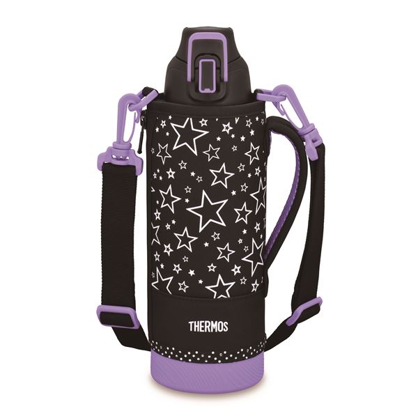 THERMOS サーモス 真空断熱スポーツボトル FHT-1002F ブラックパープル 1L