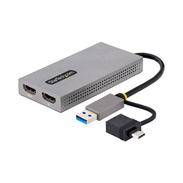 StarTech.com ディスプレイアダプター USB-C&USB-A接続 デュアルディスプレイ 11cm グレー107B-USB-HDMI 1個